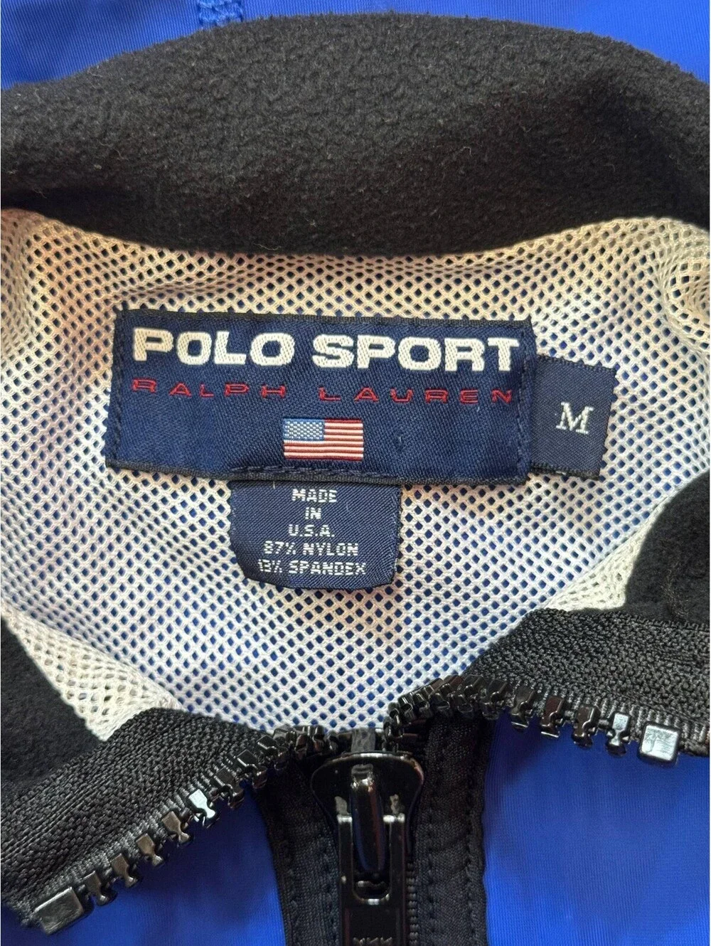 Polo Sport Ralph Lauren Mens M Blue Dive Service Full Zip Vest USA Made